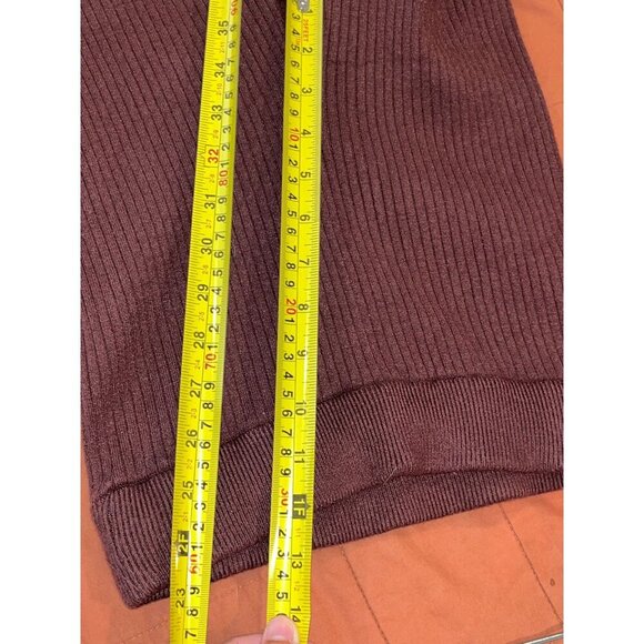 Meshki Womens High Waist Hazelnut  Ribbed Knit Flares Pants M Medium - Picture 8 of 9